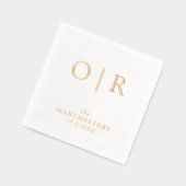 Monogram First Initials Wedding Gold Foil Napkins Servietten Mit Folie (Links)