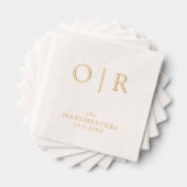 Monogram First Initials Wedding Gold Foil Napkins Servietten Mit Folie (Insitu (Gestapelt))