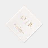 Monogram First Initials Wedding Gold Foil Napkins Servietten Mit Folie (Rechts)