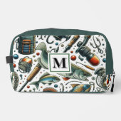 Monogram Fishing Fisherman Travel Toilettebeutel Waschbeutel (Vorderseite)