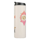 Monogram Flamingo "Be You tiful" Steampunk Hat Thermosbecher (Nach rechts gedreht)