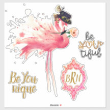 Monogram Flamingo "Be You tiful" Steampunk Vintag