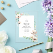 Monogram Floral Blush Off White Botanical Wedding Acryleinladungen (In Situ (Hochzeit))