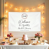 Monogram Floral Brautparty Begrüßungszeichen Banner