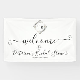 Monogram Floral Brautparty Begrüßungszeichen Banner