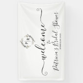 Monogram Floral Brautparty Begrüßungszeichen Banner (Vertikal)