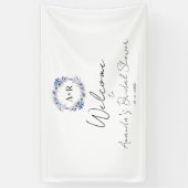 Monogram Floral Brautparty Begrüßungszeichen Banner (Vertikal)