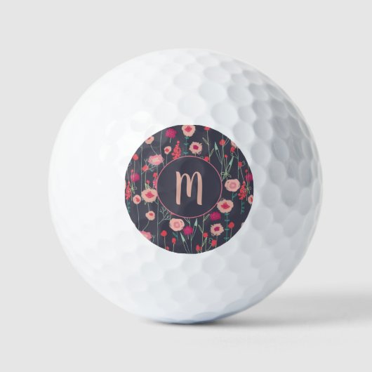 Monogram Floral Dark Golfball (Vorderseite)