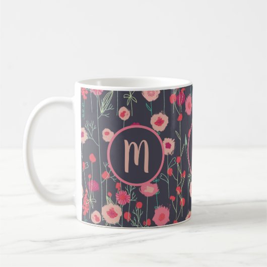 Monogram Floral Dark Kaffeetasse (Links)