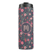 Monogram Floral Dark Thermosbecher (Vorderseite)