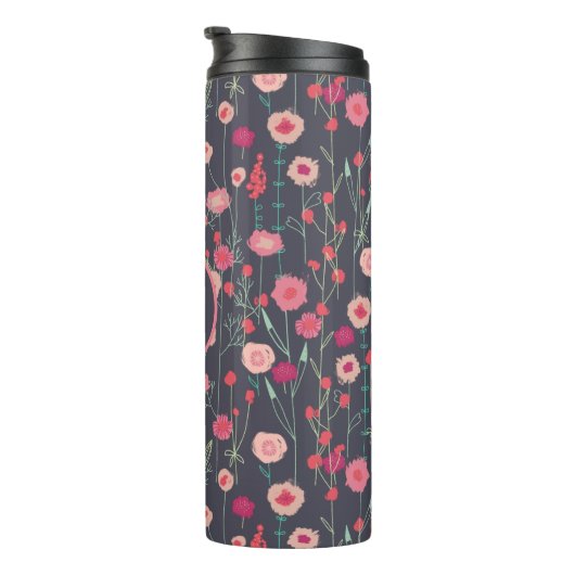Monogram Floral Dark Thermosbecher (Nach rechts gedreht)