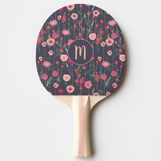 Monogram Floral Dark Tischtennis Schläger (Vorderseite)