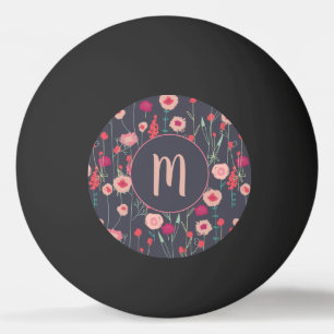 Monogram Floral Dark Tischtennisball