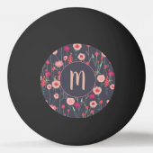 Monogram Floral Dark Tischtennisball (Rückseite)