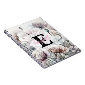 Monogram floral drawing pink pastel poppy flowers  notizblock (Rechte Seite)