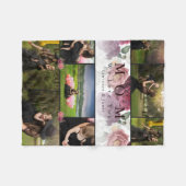 Monogram Floral Family and Mother Foto Collage Fleecedecke (Vorderseite (Horizontal))