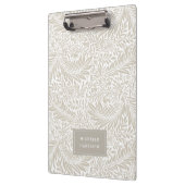 Monogram floral Foliage Beige Weiße Elegant Klemmbrett (Links)