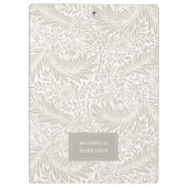 Monogram floral Foliage Beige Weiße Elegant Klemmbrett (Rückseite)