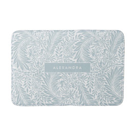Monogram Floral Foliage Elegan Dusty Blue Badematte