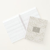 Monogram Floral Foliage William Morris Elegant Notizblock (Innenseite)