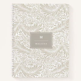 Monogram Floral Foliage William Morris Elegant Notizblock
