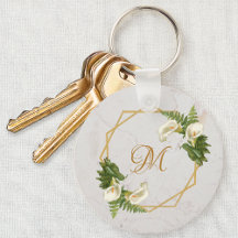 Monogram Floral Gold Marmor Calla Lilies Initial