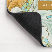 Monogram Floral Greenery Botanical Yellow Green Mousepad (Ecke)