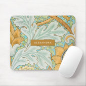 Monogram Floral Greenery Botanical Yellow Green Mousepad (Mit Mouse)