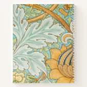 Monogram Floral Greenery Botanical Yellow Green Notizblock (Rückseite)