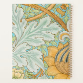 Monogram Floral Greenery Botanical Yellow Green Planer (Rückseite)