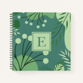 Monogram Floral Greenery Spiral Notebook Notizblock (Vorderseite)
