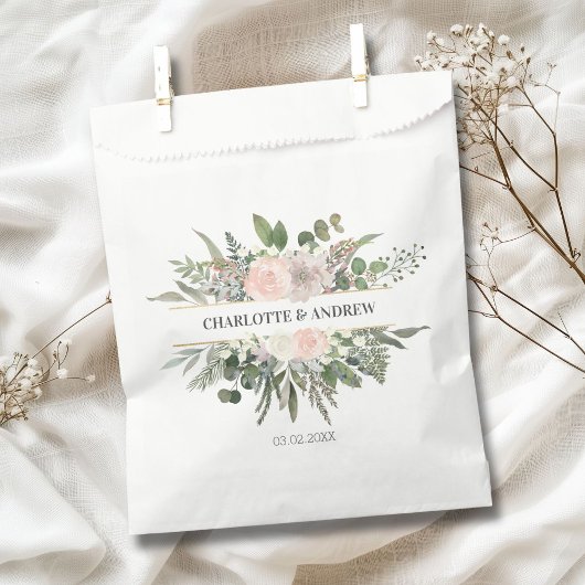 Monogram Floral Hochzeiten Geschenktütchen