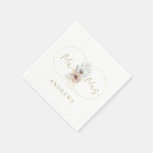 Monogram Floral Hochzeiten    Serviette (Ecke)