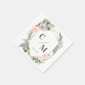 Monogram Floral Hochzeiten Serviette (Ecke)