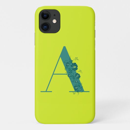 Monogram Floral Letter A iPhone Case (Rückseite)