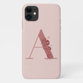 Monogram Floral Letter A iPhone Case (Rückseite)