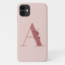 Monogram Floral Letter A iPhone Case