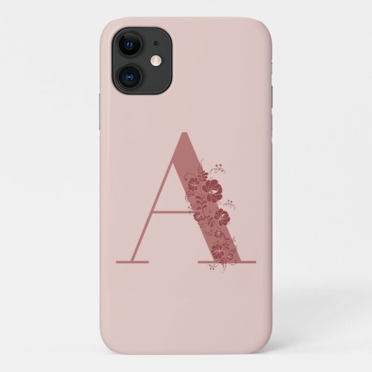 Monogram Floral Letter A iPhone Case (Rückseite)
