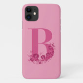Monogram Floral Letter B iPhone Case (Rückseite)