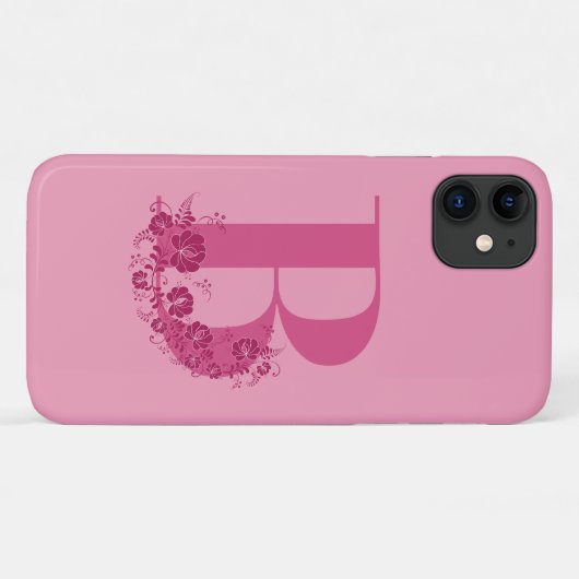 Monogram Floral Letter B iPhone Case (Rückseite (Horizontal))