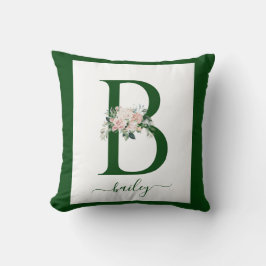 Monogram Floral Letter B Kissen