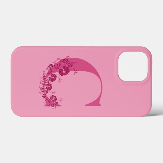 Monogram Floral Letter C iPhone Case (Rückseite (Horizontal))