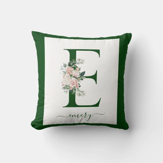 Monogram Floral Letter C Kissen (Vorderseite)