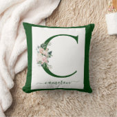 Monogram Floral Letter C Kissen (Decke)