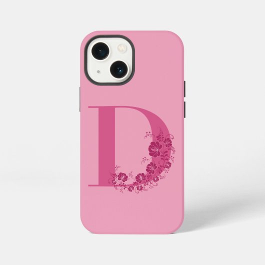Monogram Floral Letter D iPhone Case Hülle (Rückseite)