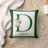 Monogram Floral Letter D Kissen (Decke)