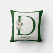 Monogram Floral Letter D Kissen (Rückseite)
