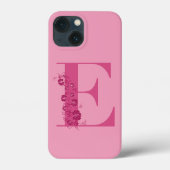 Monogram Floral Letter E iPhone Case (Rückseite)