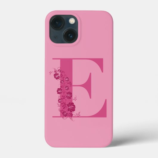Monogram Floral Letter E iPhone Case (Rückseite)