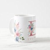 Monogram, Floral Letter E Tasse (Vorderseite Links)